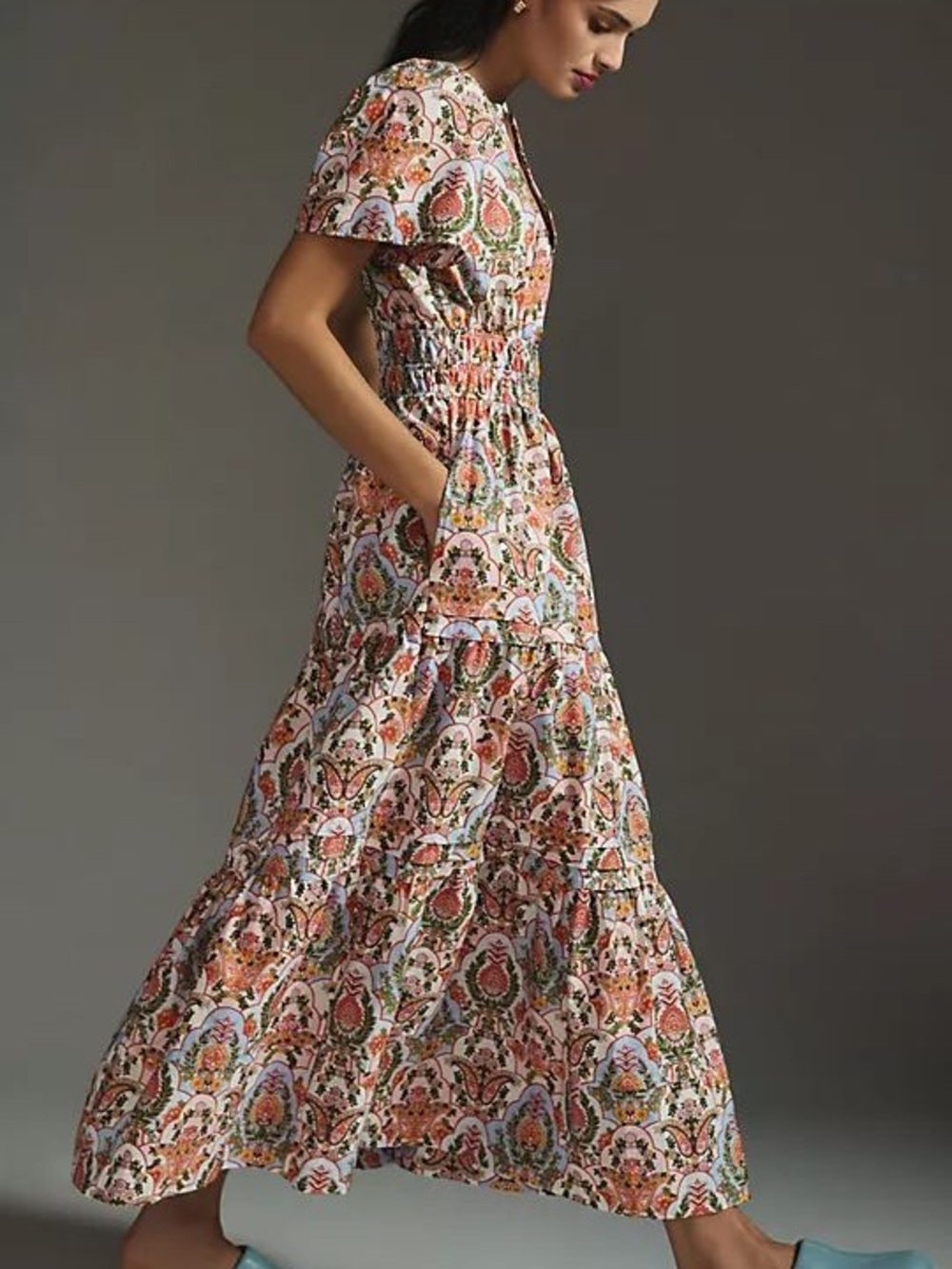 Anthropologie Somerset printed cotton maxi dress. Medium - Picture 12 of 12